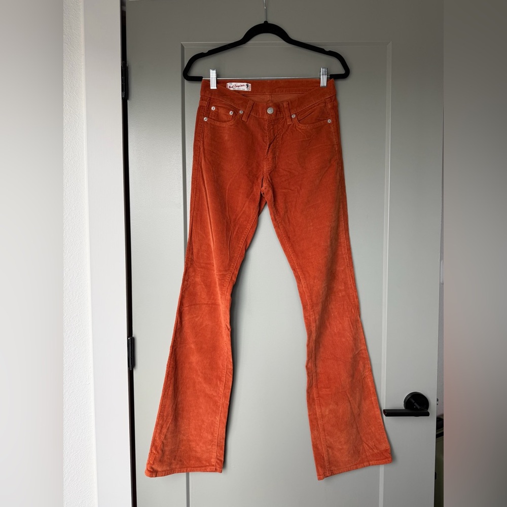 Red Engine Women's Burnt Orange Corduroy Flare Jeans